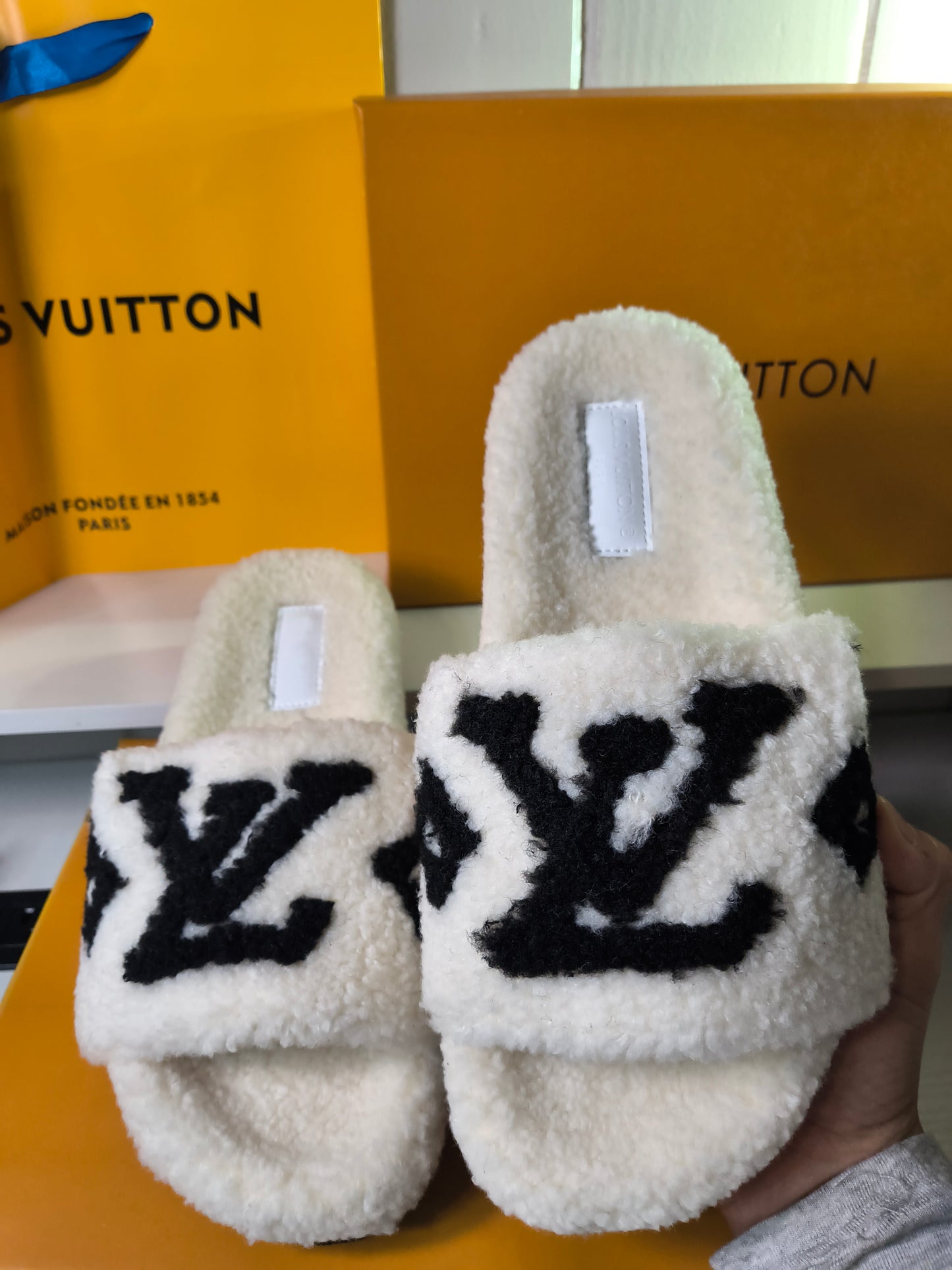 White Louis Slippers